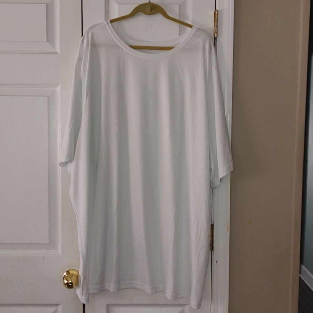 KS Sport white  polyester  shirt Sz 5XL Tall